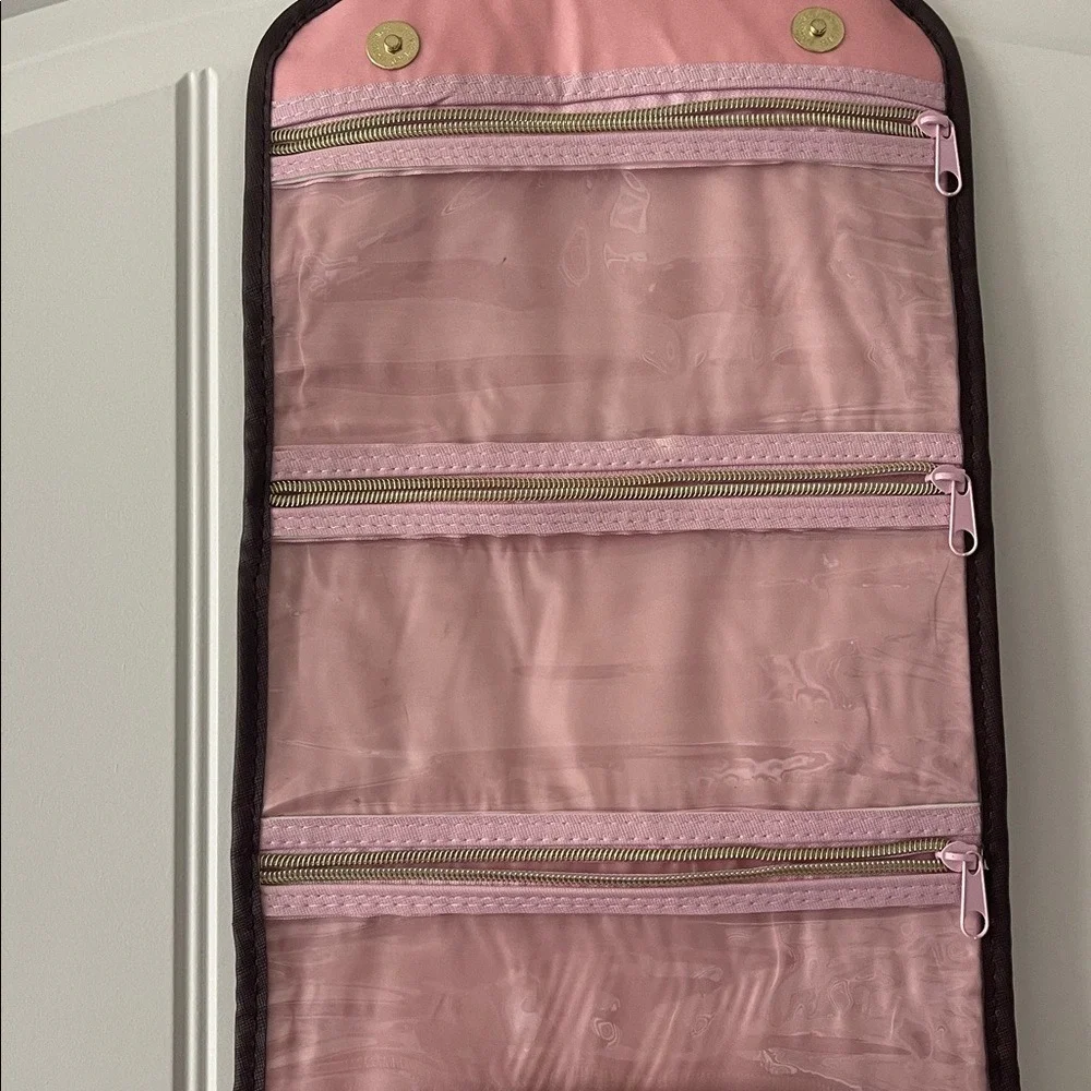 Adrienne Vittadini Studio Floral Logo Hanging Travel Case‎ Cosmetic Bag